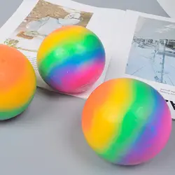 Creative Gradient Rainbow Flour Stress Relief Ball Toys Squeeze Slow Rebound Prank Ball for Kids Finger Training Toy Ball Gifts