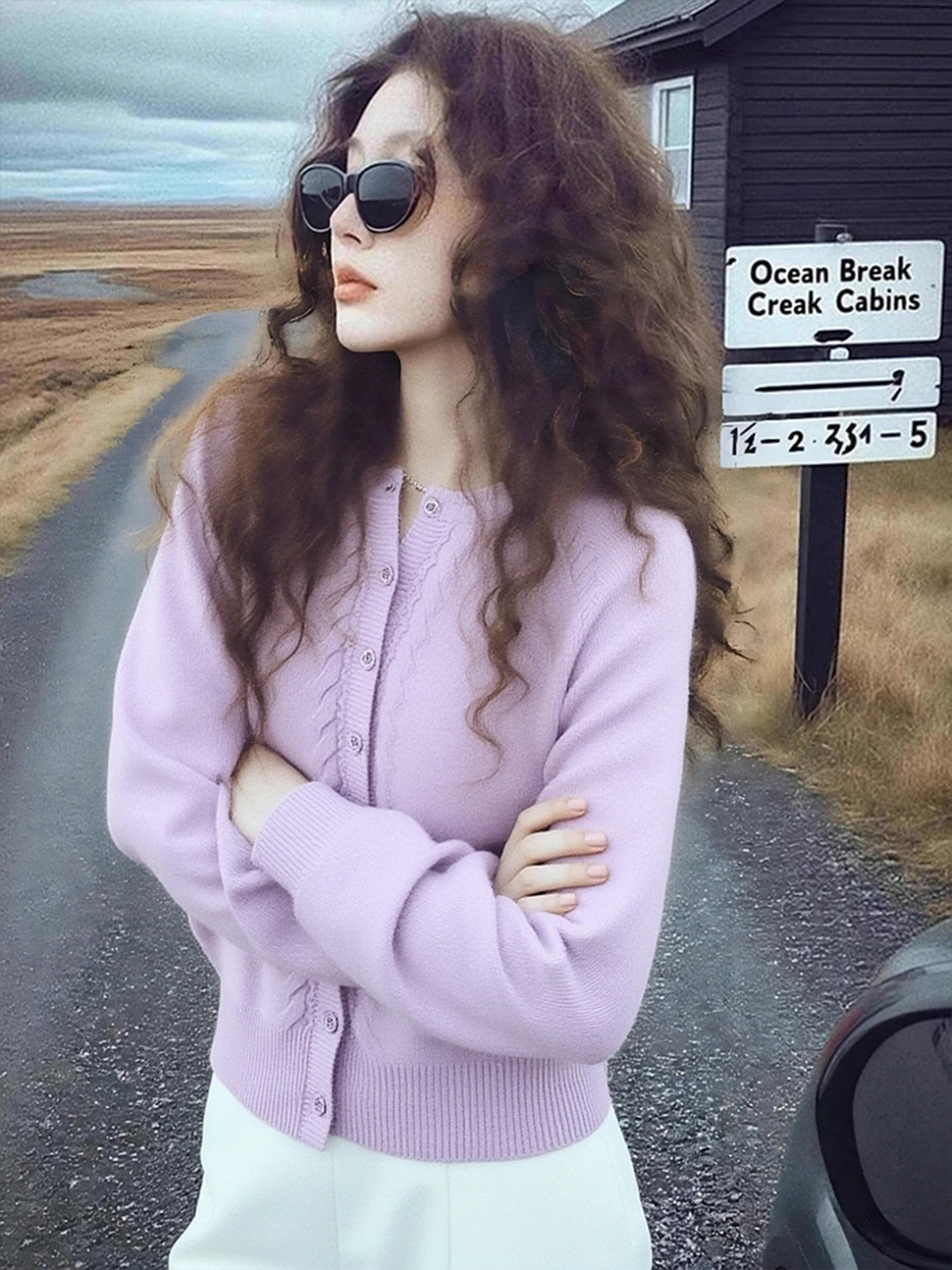 

Ele Long Sve round Ne Knitwear Versatile Warm Base Layer irt Faionable Commute Sle Korean Loose Fit Button Detail