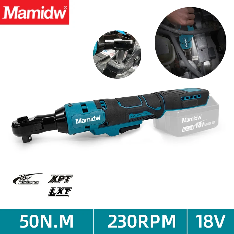 

For Makita Brushless Ratchet Right Angle Wrench 10mm Cordless Driver Multifunction 18V Power Tools with LED Variable Speed