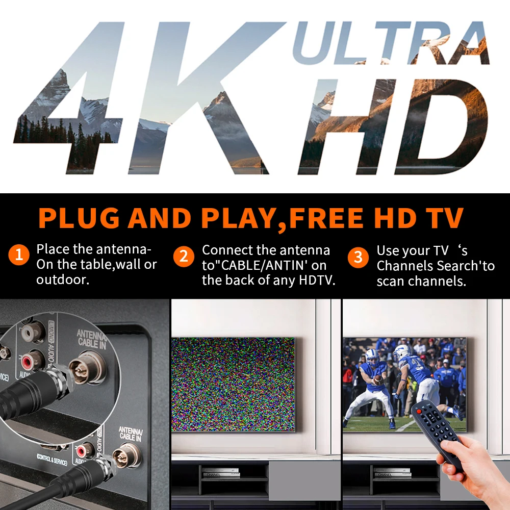Home-use high-gain omnidirectional antenna, universal digital TV antenna for indoor use, HDTV antenna view 5