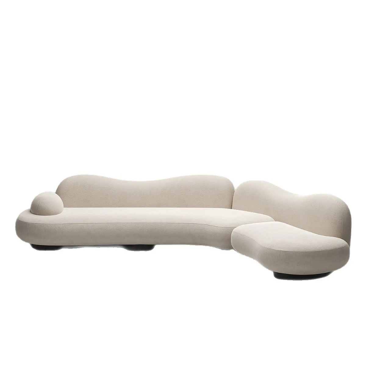 Italian minimalist fabric sofa curved living room large apartment villa special-shaped corner sea salt sofa