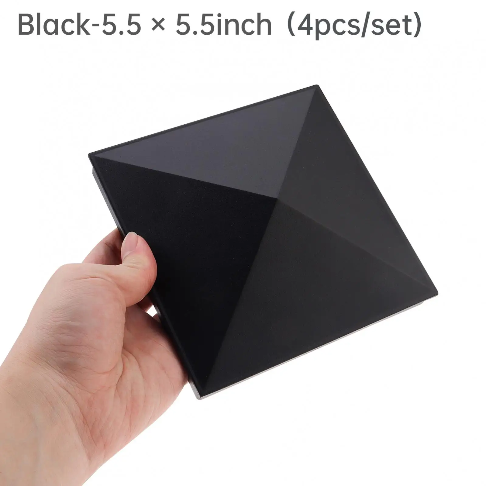 4 pcs  3.5x3.5 / 5.5x5.5 inch Matte Finish Powder Coated Surface Aluminum Post Caps for 4X4 / 6X6 Nominal Wood Posts with Screw
