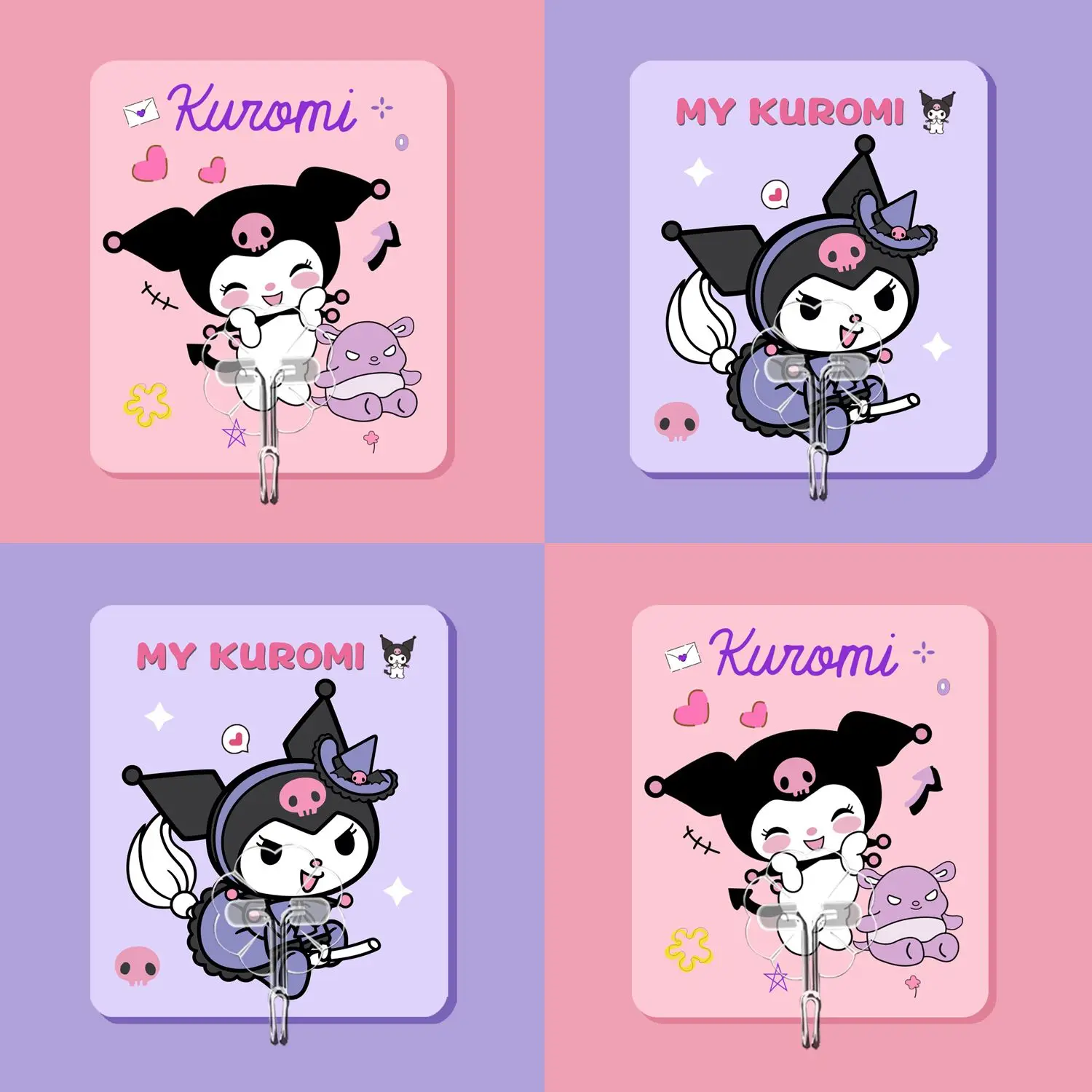 

Kawaiicartoon cartoon character kuromi hook high appearance without punching cartoon powerful hook traceless kitchen sticky hook