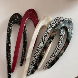 French Retro 14.5cm Thickened Acetic Acid Modern Simple U-shaped Hairpin Premium Hair Accessories For Woman Girls