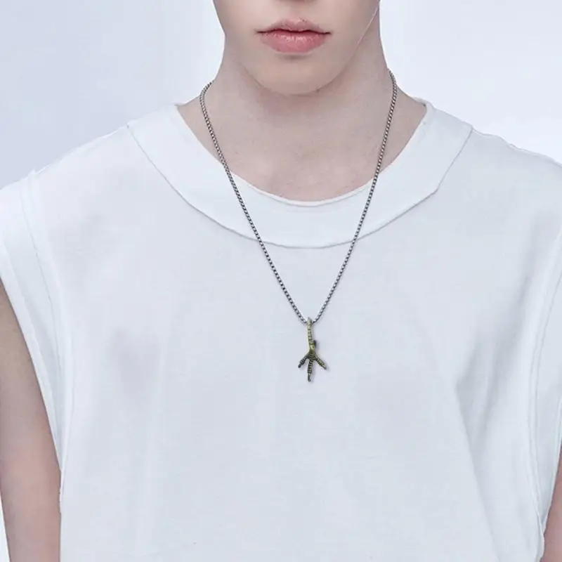 10pcs Antique Vogelkrallen Anhänger Vogelkrallen Halskette Anhänger Legierung Textur – Detail 3