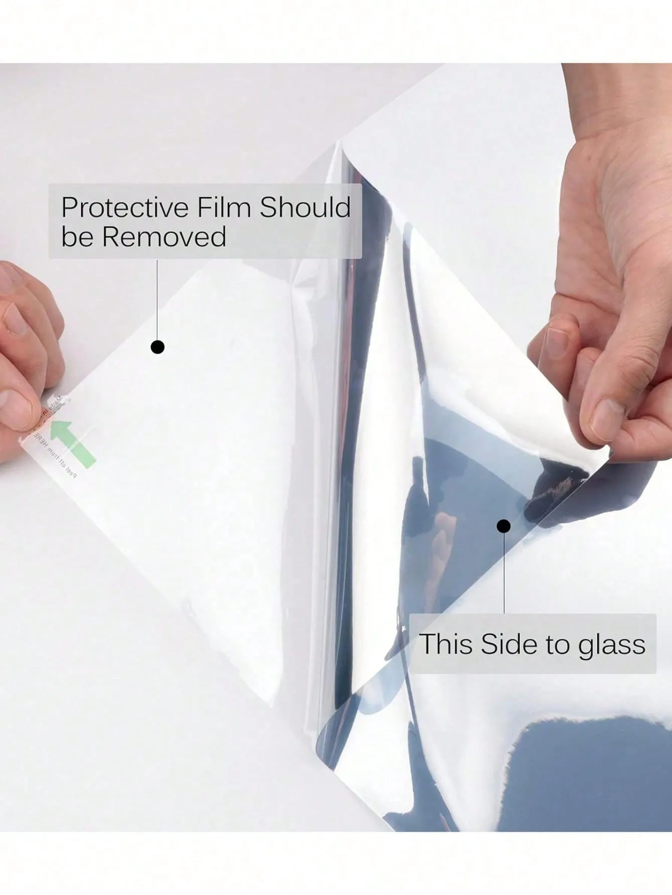 Silver One Way Mirror Window Film Reflective Privacy Daytime Mirror Tint UV Heat Control for Glass Door Window Sun Block