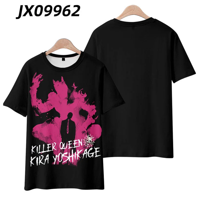 JOJO's Bizarre Adventure Killer Queen Printing T-shirt Summer Round Neck Short Sleeve Kimono Popular Japanese Anime Streetwear