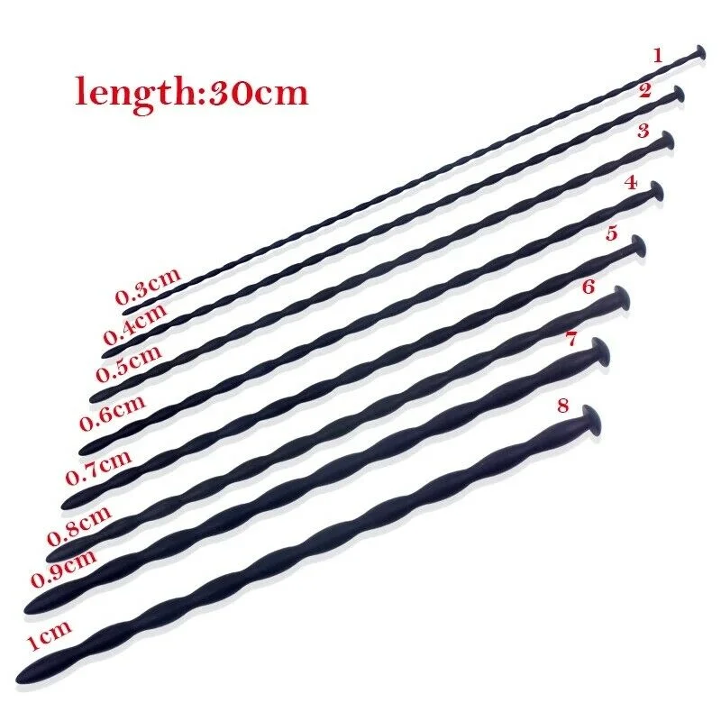 Silicone Urethra Horse Eye Catheter Rod Long Wave Penis Plug Sounding 8pcs Urethra Stimulate Dilator BDSM Adult Sex Toys for Men