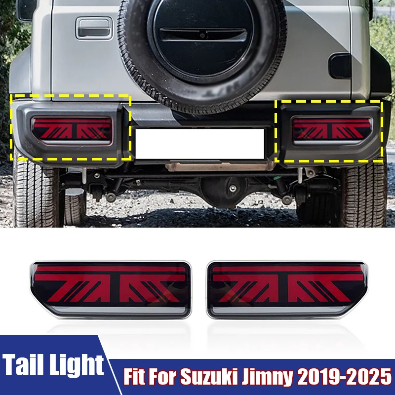 

2Pcs/Pair Car LED Tail Light Signal Lamp Assembly Fit For Suzuki Jimny 2019-2025 Modified Rear Reversing Turn Signal Brake Light
