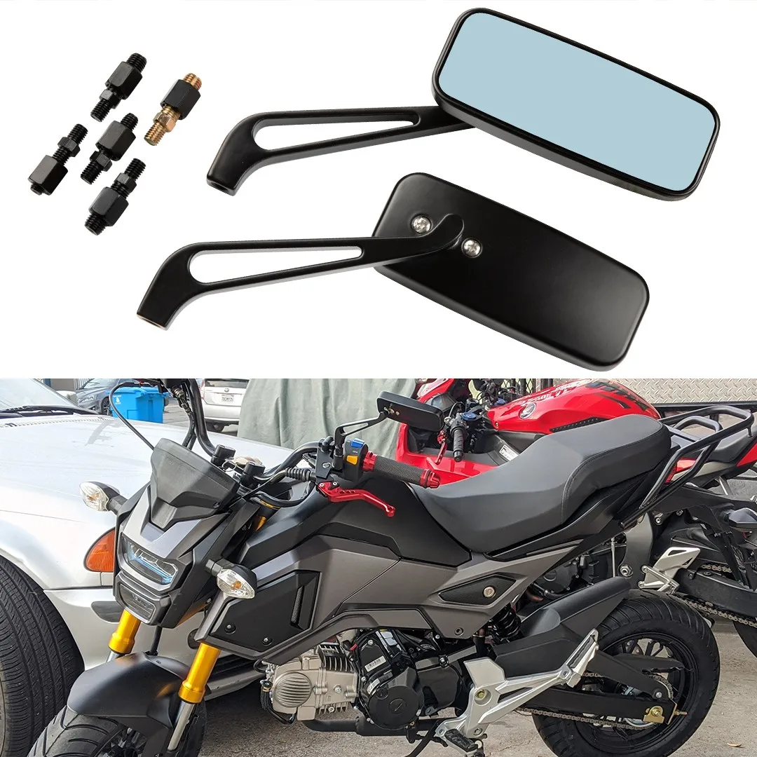 

Черные прямоугольные боковые зеркала заднего вида для мотоциклов Honda Grom (США)