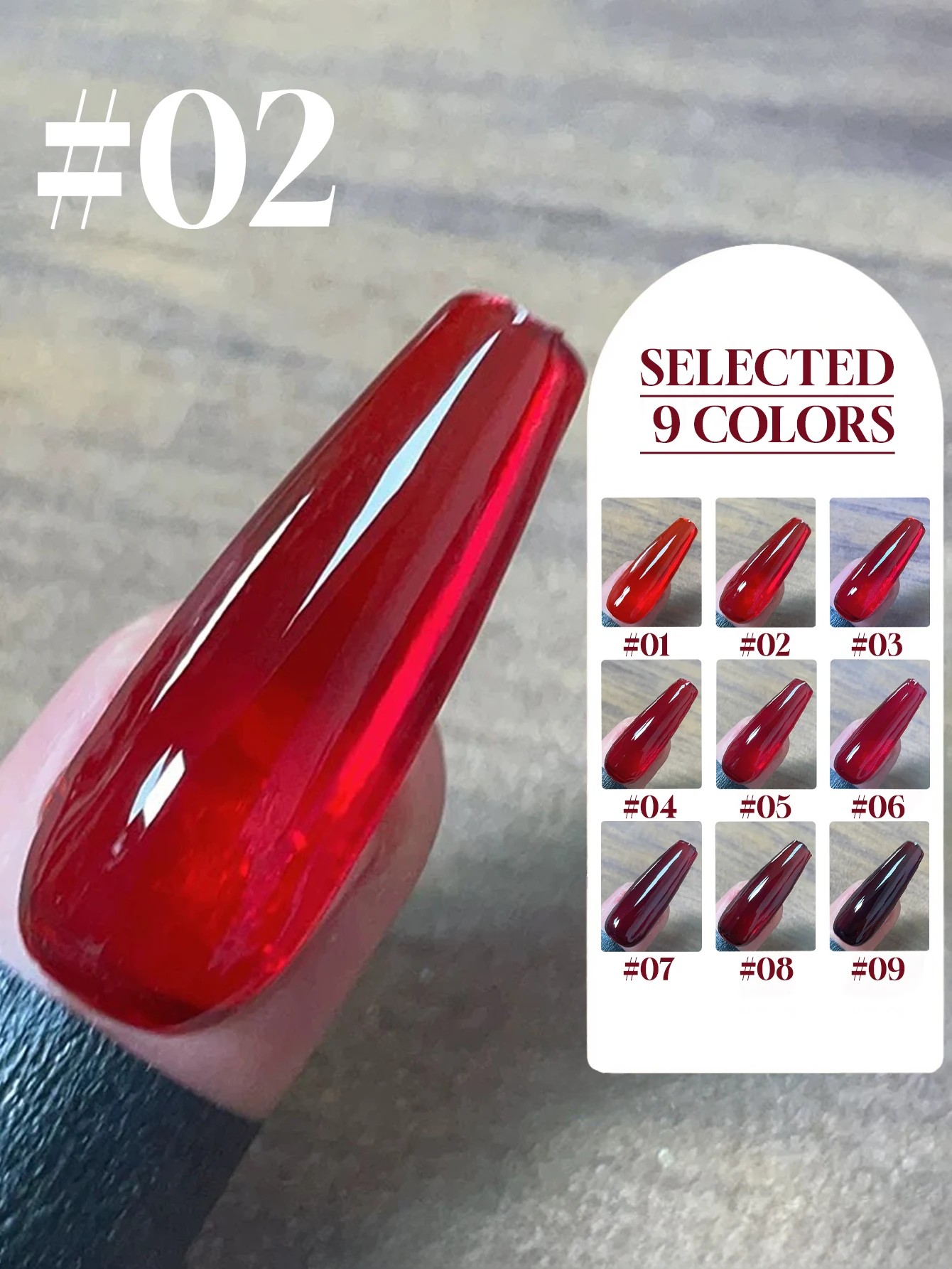 

1/9PCS 2025 Autumn and Winter Nail Art Women's Supplies Salon Set Ice Transparent Wine Red Blood Cherry Red Gel Nail Polish