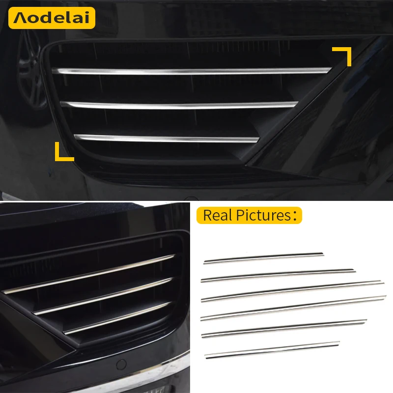 1 zestaw naklejek na przednie światła przeciwmgielne ze stali nierdzewnej do VW Touareg Akcesoria do dekoracji świateł przeciwmgielnych