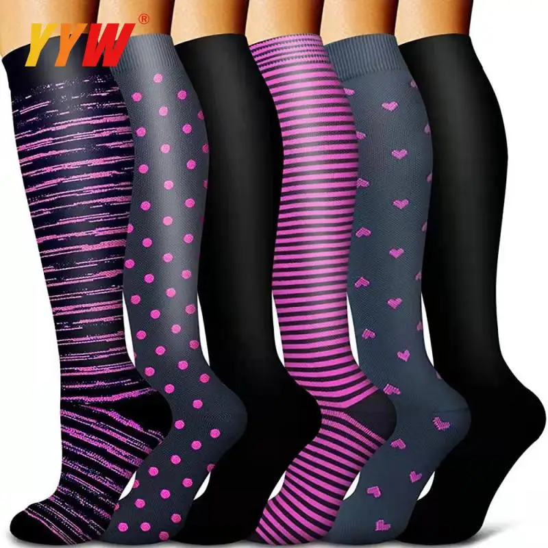 10 pairs Compression Socks Women Men Knee Stocking 20-30mmHg Edema Diabetes Varicose Veins Nurse Football Running Sport Sock