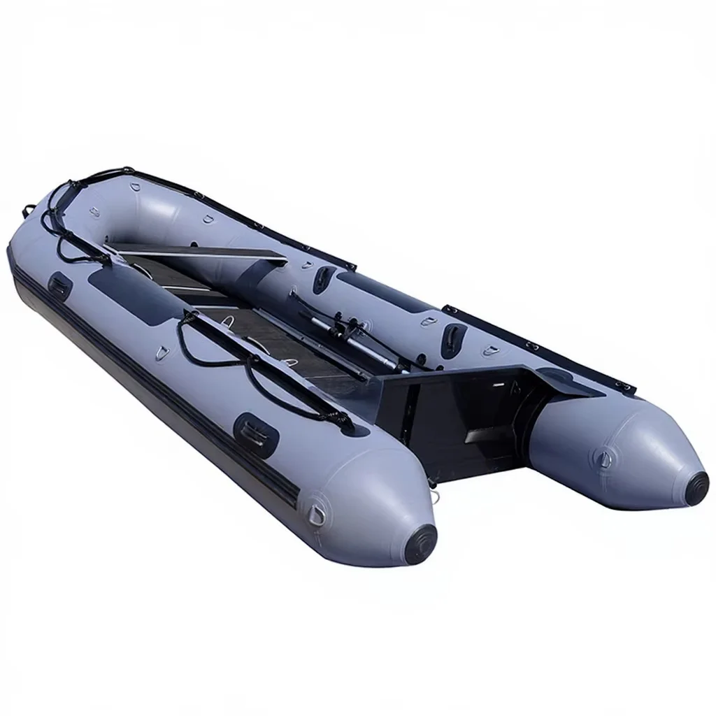 Langlebiges Luftboot mit PVC-Rumpf, Aufblasbares Angelboot, Rennboot, 4-Personen-Schlauchboot zum Angeln, Robust und Leichtgewichtig