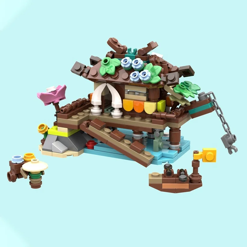 232 stücke MOC Die Ozean Haus Mini Build Creatored Modell Bausteine Architektur Weihnachten Geschenke Montieren DIY Spielzeug Ziegel Kinder