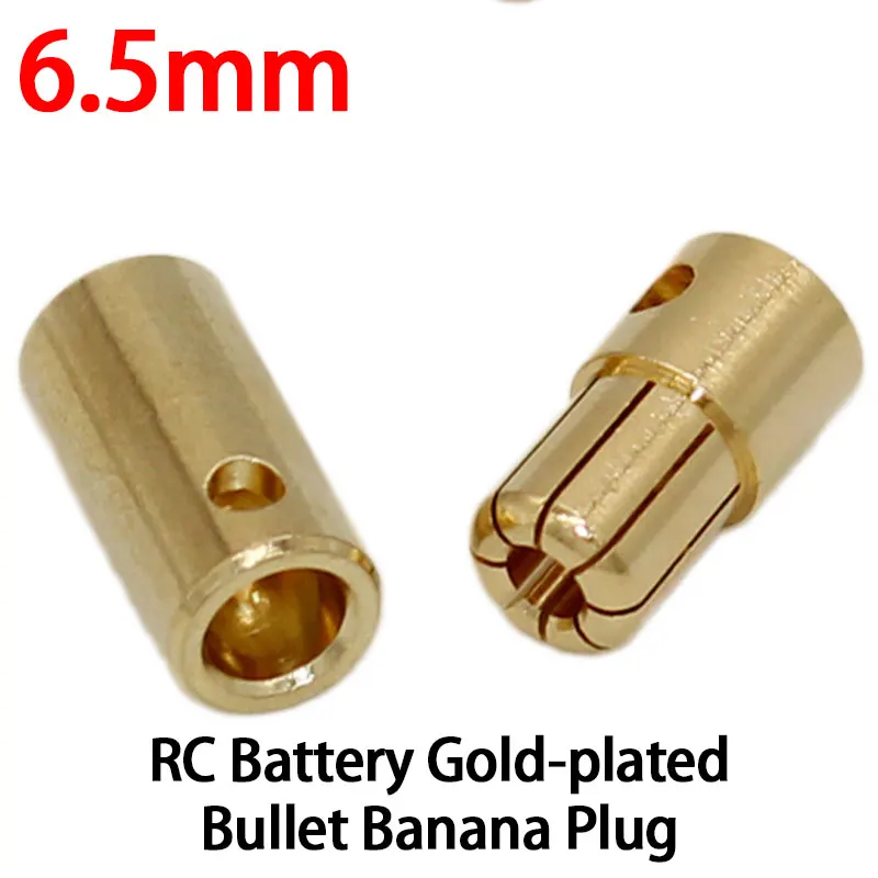 Conector tipo banana tipo bala chapado en oro con batería RC de 6,5 mm Conector tipo banana tipo bala macho hembra de alta calidad