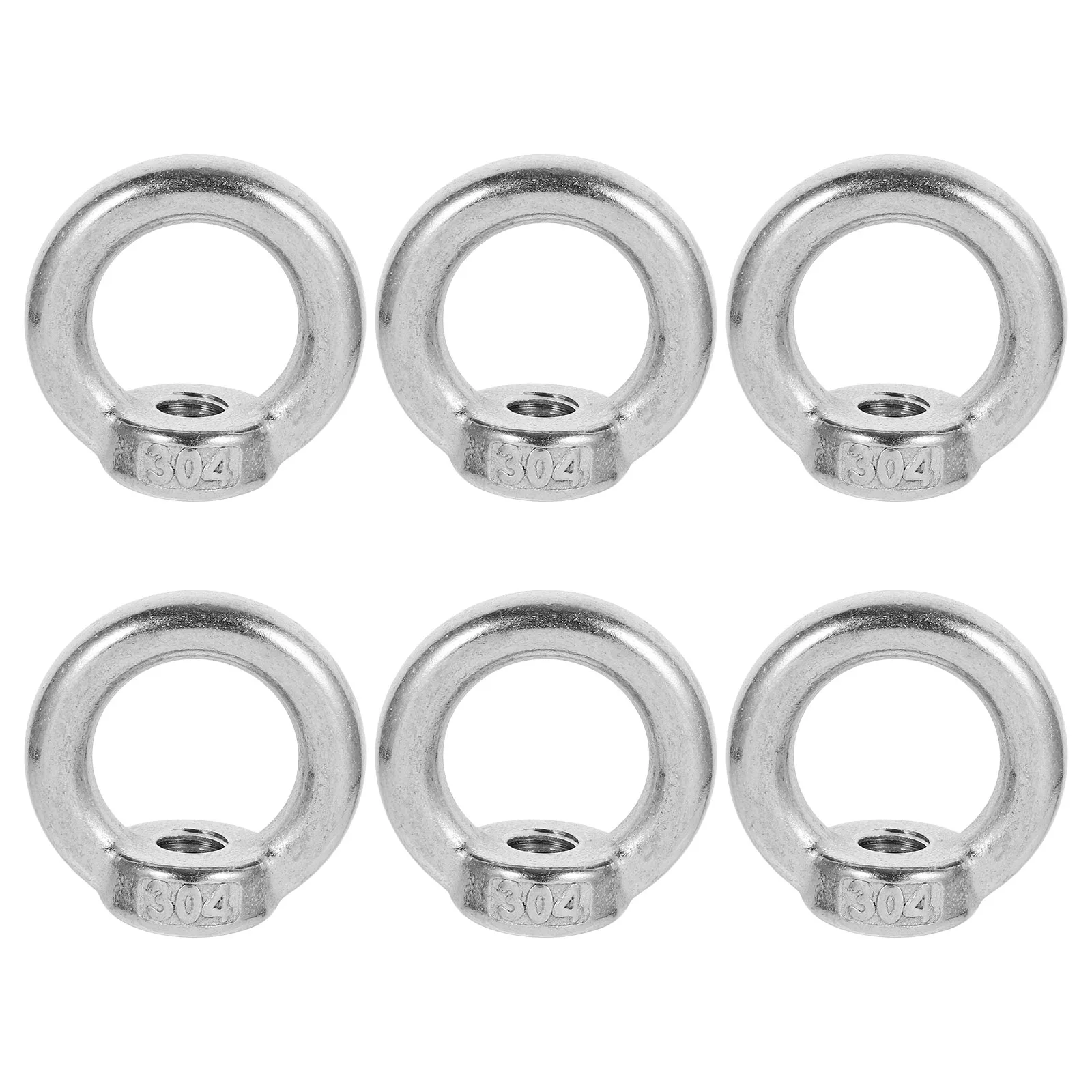 

6 Pcs Stainless Steel Eye Nut Ring Nuts Heavy Duty Bolt Fasteners Threaded Hardware Marine Lifting Tie Down Rooftop Rack