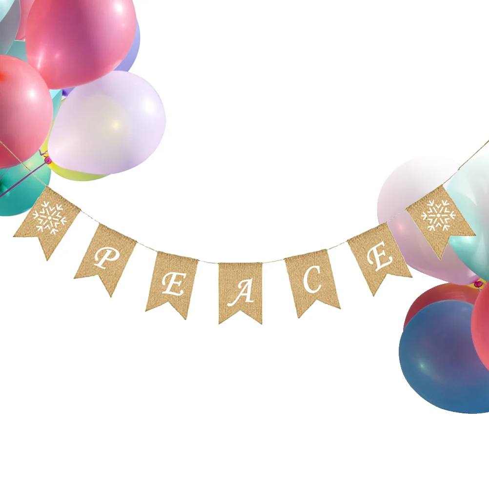 

Swallow-Tailed Flags Burlap Banner Hanging Bunting Party Decoration Linen Garland Wedding Christmas Birthday