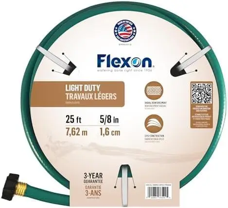 

5/8-Inch by 25-Foot Reinforced Garden Hose FR5825, 25ft, Green (Pack of 10)