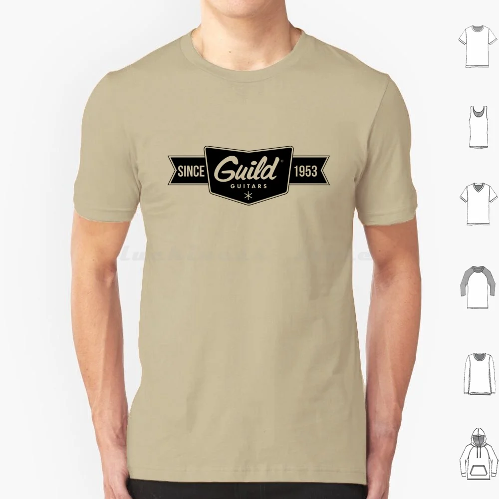 Vintage Guild Guitarras Camiseta de algodón hombres mujeres DIY estampado guitarra Guild Guild Guitarras Vintage guitarra Logo Duesenberg Godin música