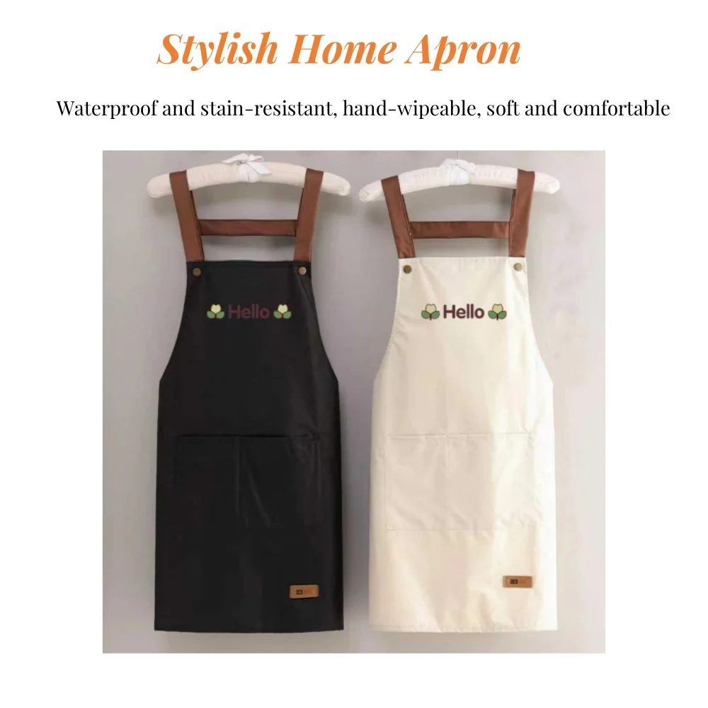 Waterproof Oil-proof Apron Adult Sleeveless Apron Household Summer Apron Premium Feeling Household Waterproof Oil-proof Bibs