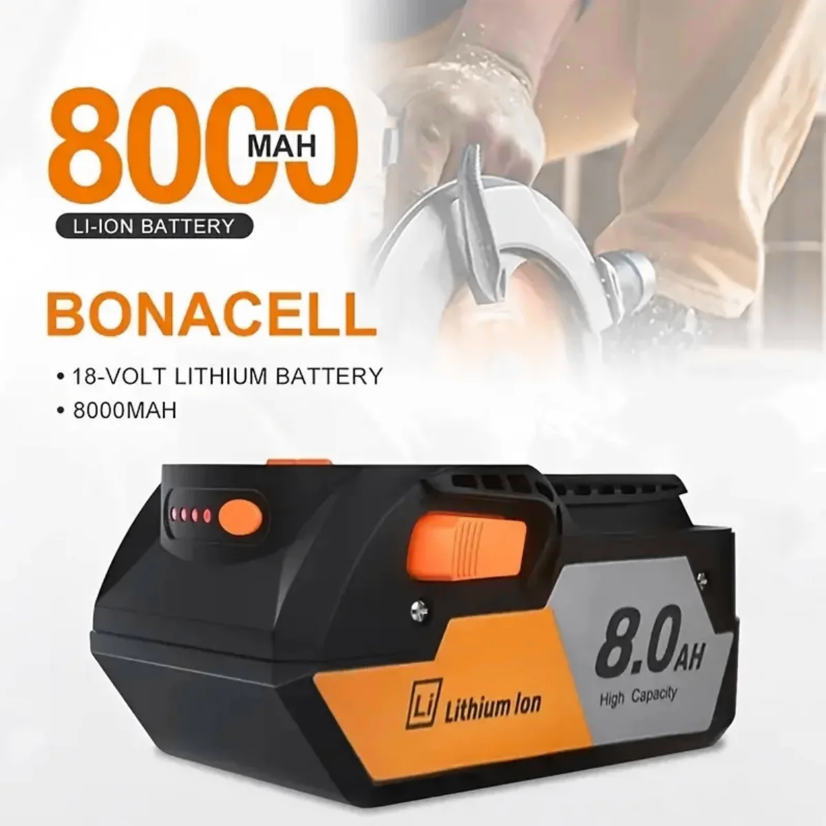 1/2/4PACK R840087 18V 8000mAh Reemplazo de batería de litio para RIDGID 18V R840083, R840085, R840086, R840087, R840089, AC840085