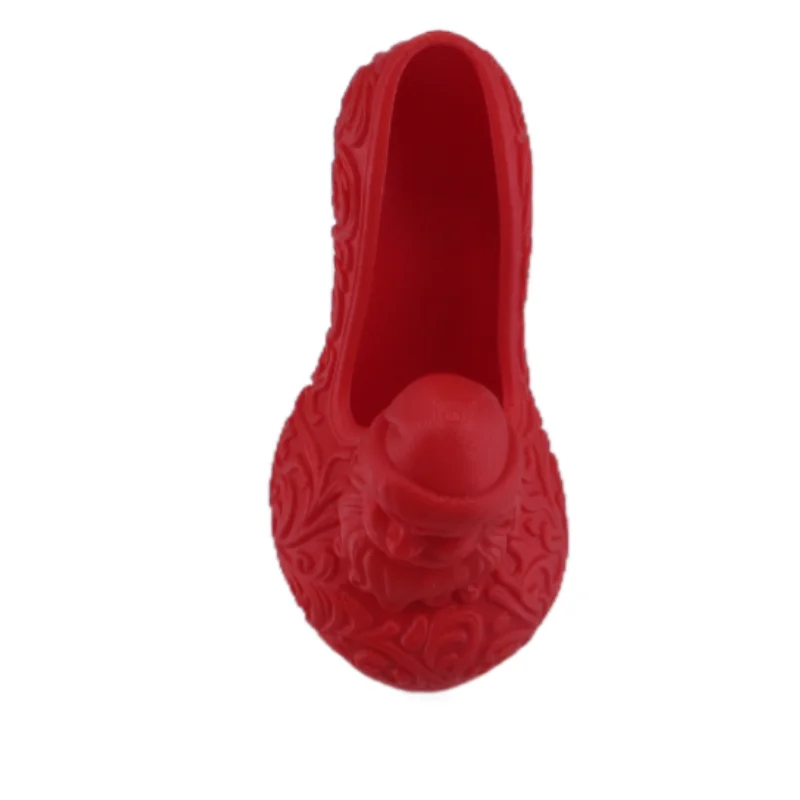 A 3D-printed red high-heeled shoe statue is very interesting and suitable for home decoration