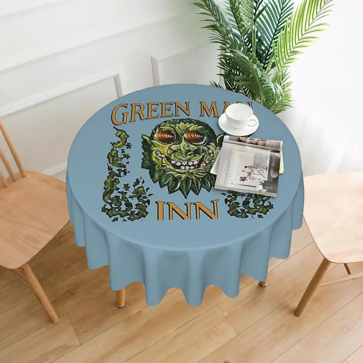 

The Green Man Inn The Wicker Man Waterproof Round Tablecloth Oilproof Table Cloth for Kitchen Events Dining Table Cover 60inches