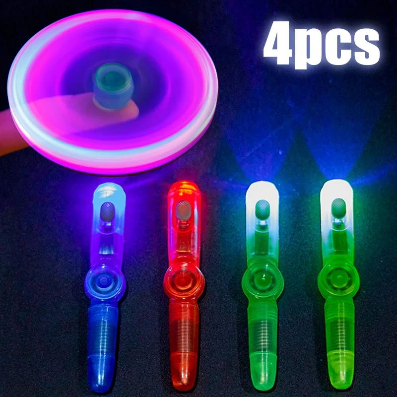 3-in-1 LED Light Spinning Pen Fingertip Ballpoint Pen Toy Glow-in-the-dark Cool Fidget Spinner Pen Kids Adult Decompression Toys