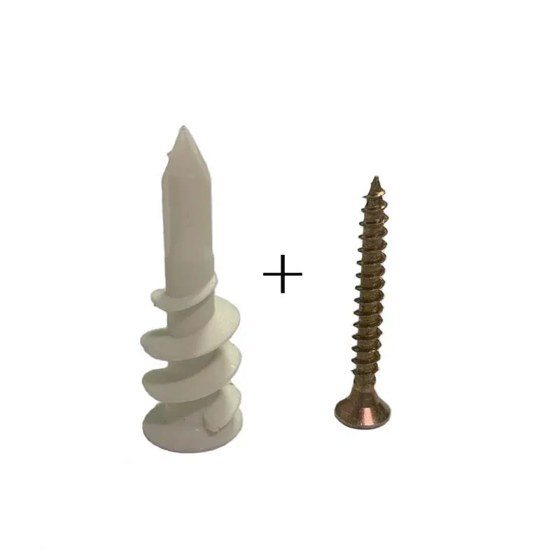 20pcs Plastic expansion pipe Plugs self drilling Nylon Anchor screw set for gypsum Plasterboard Fixings Curtain Drywall Tool