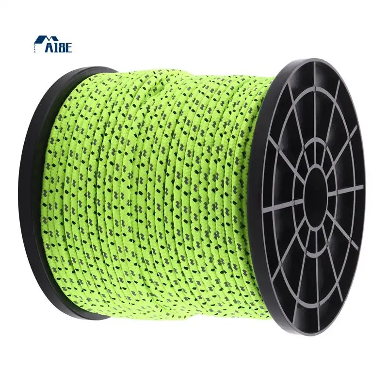 

A18E-2 Pcs 4Mm 50M/16.4Ft Glow In The Dark Luminous Reflective Tent Rope Guy Line Camping Cord