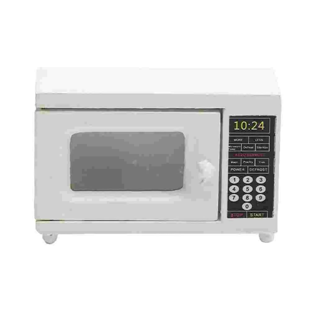 

Microwave Oven Model Mini House Accessories Decor Adornment Furniture Miniature Wood