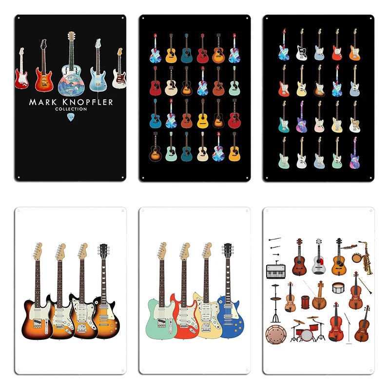 مجموعة جيتار Knopfler جيتار أساسي متعدد الألعاب لوحات معدنية مخصصة لبار السينما ملصق جداري من القصدير #1