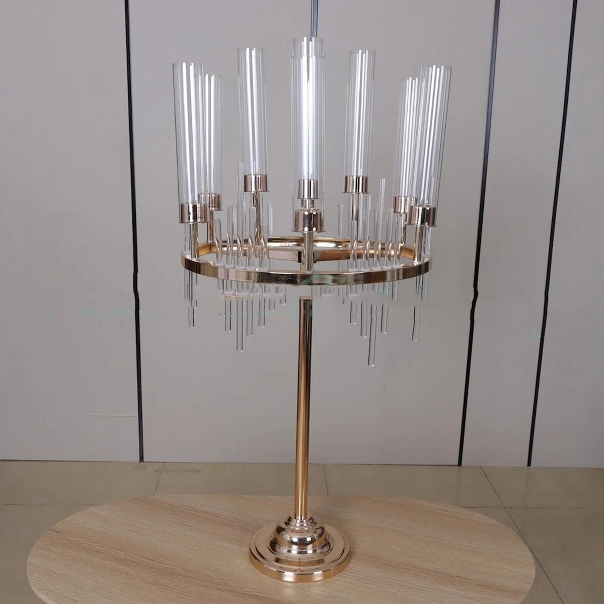 2pcs 4pcs 5pcs 6pcs 8 pcs 10pcs 12pcs 37'' Tall 9 Arms Cluster acrylic Candle Holders,Table Centerpieces walkway pillar stand164