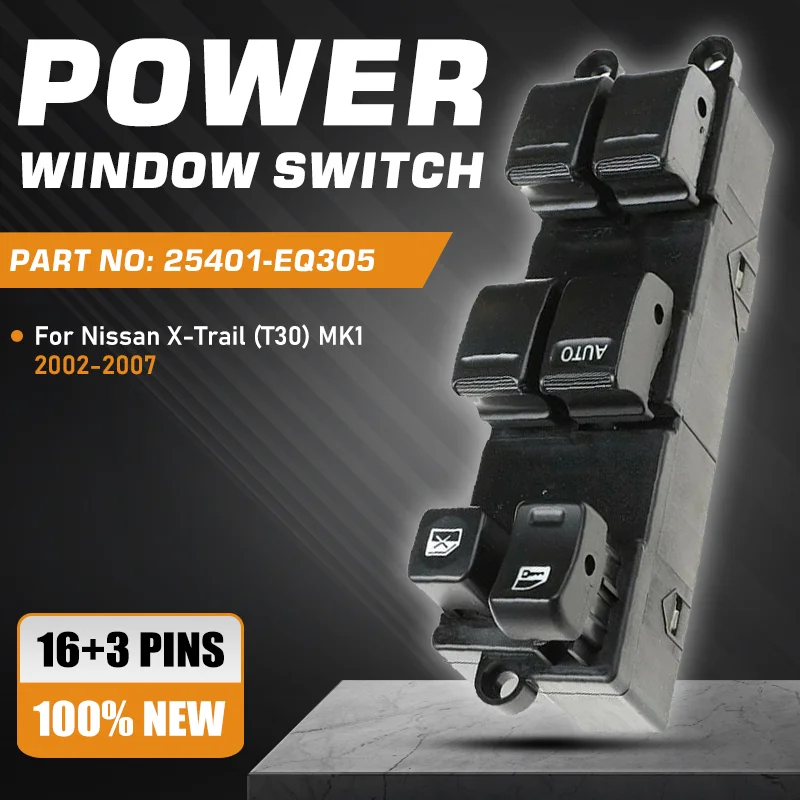 

Electric Power Master Window Control Switch For Nissan X-trail Xtrail X trail T30 MK1 2002 2003 2004 2005 2006 2007 25401-EQ305