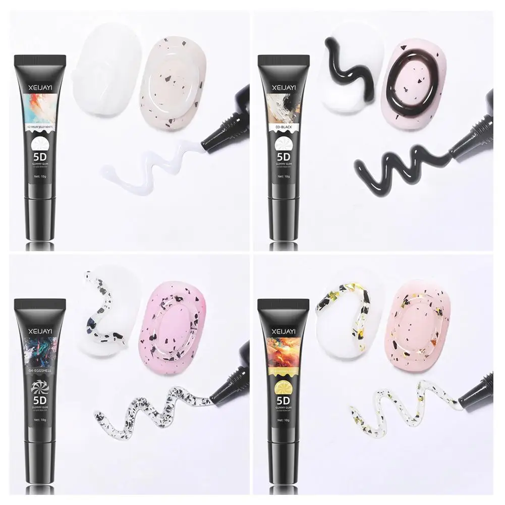 10ml 5D Solid Pudding Nail Gel Polish Korean Style Translucent Elastic Emboss Painting Liner Gel Nails Art Decoration N EWW