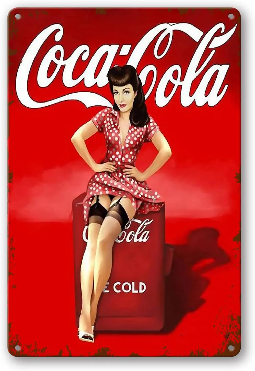 Pinup Girl Metal Tin Signs, Vintage Wall Decor Retro Art Tin Sign Funny Home Farm Decorations, Chic Gifts For Bar Pub Cafe Livin