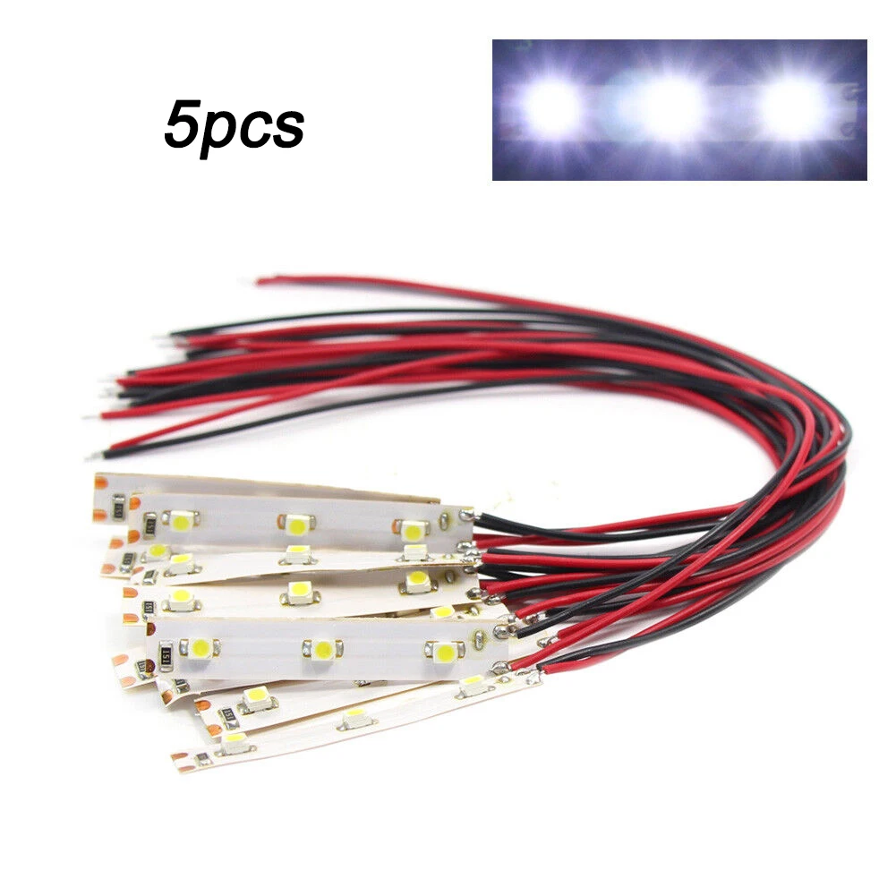 5Pcs Pre Wired White Strip Led 3528 SMD LED Light Self-adhesive Flexible 12V-18V White/Warm White
