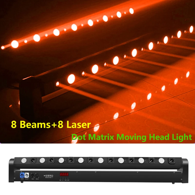 New 8 Eyes Beam Light 300/500MW Moving Head Light Stage Lighting Shaking Full Color Atmosphere DMX 8+8 Laser Lights For Bar KTV