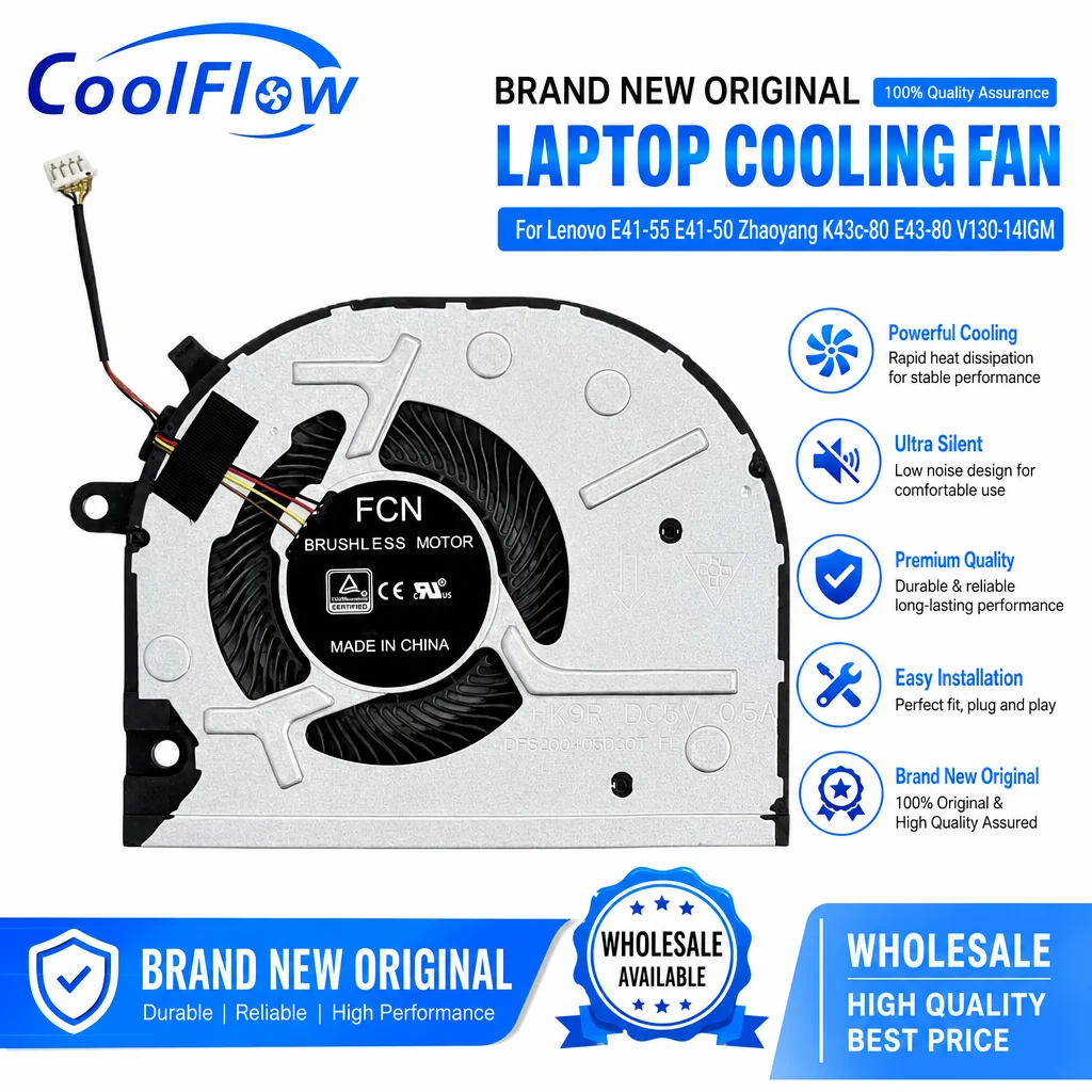 Brand New Original Laptop Cooling Fan for Lenovo E41-55 E41-50 Zhaoyang K43c-80 E43-80 V130-14IGM
