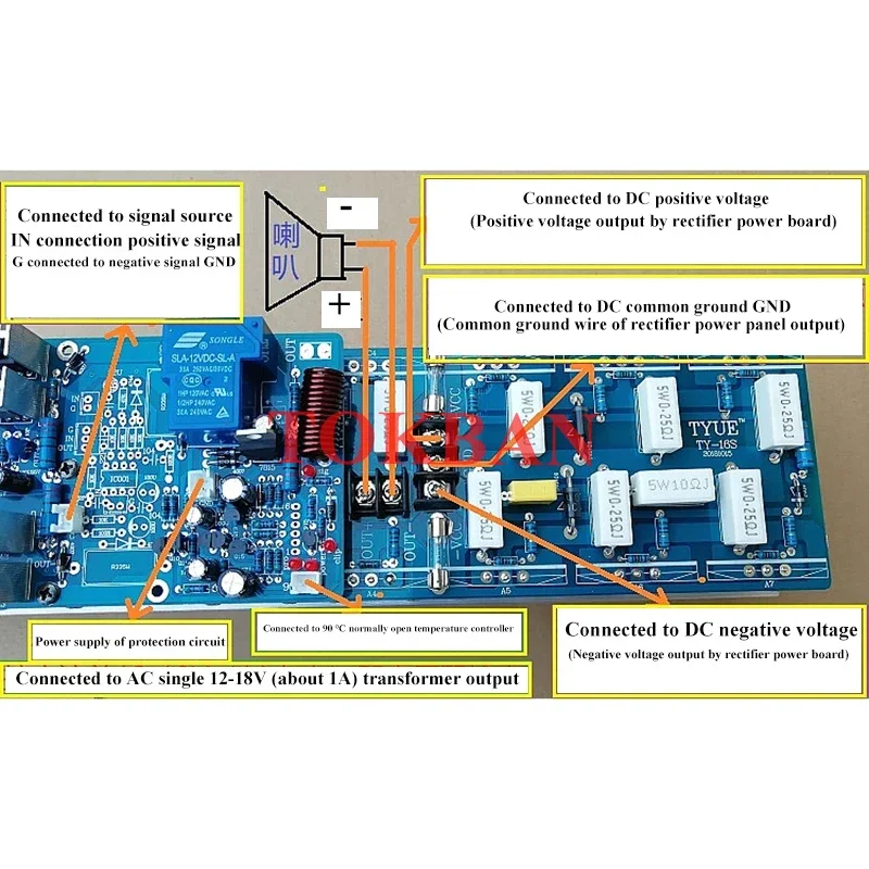 Tokban 1300w Mono Power Amplifier Board High Power 24pcs Toshiba Transistor TTC5200 TTA1943 Pure Sound HIFI Amplifier Audio