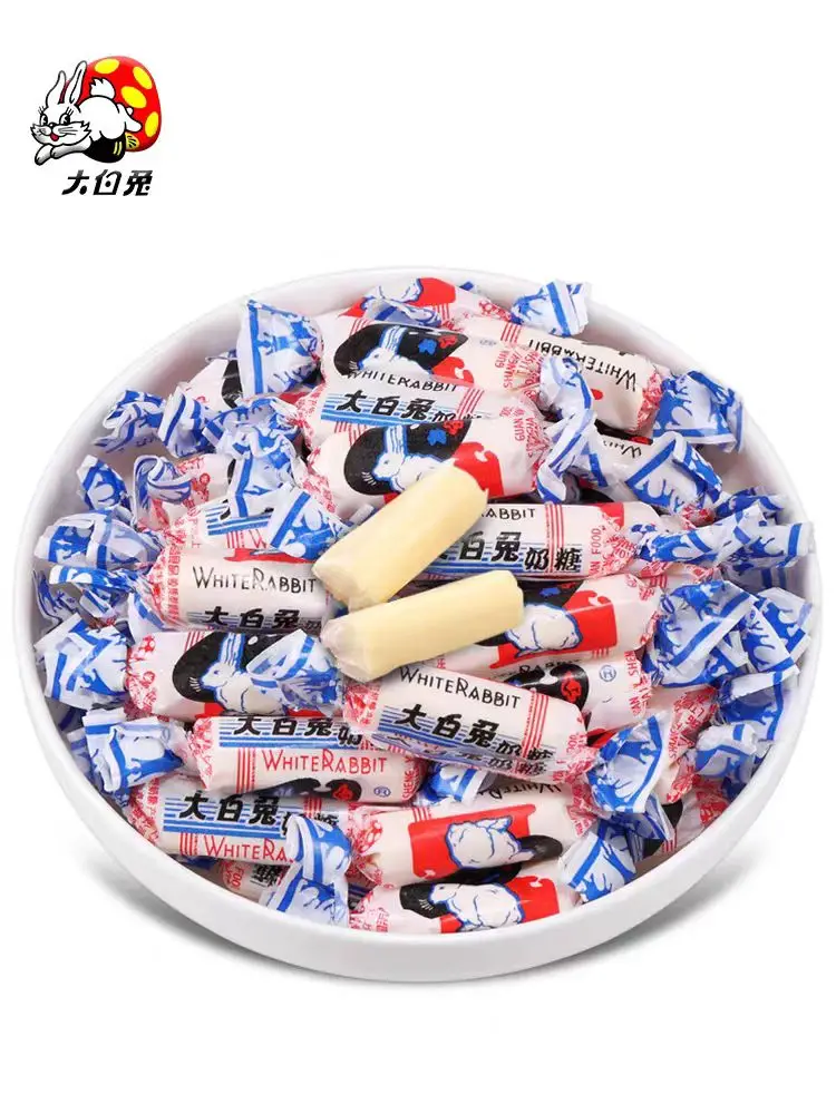 Bonbons crémeux au lait traditionnel chinois, grand lapin blanc, saveur originale, 180g, X6pack