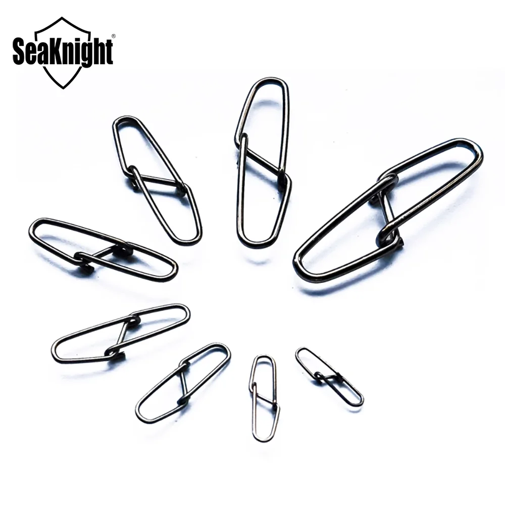 2024 SeaKnight 50PC Stainless Steel Fishing Connector Fishing Accessory Strong Drag 20kg33kg42kg52kg66kg80kg Fishing Tool Snap