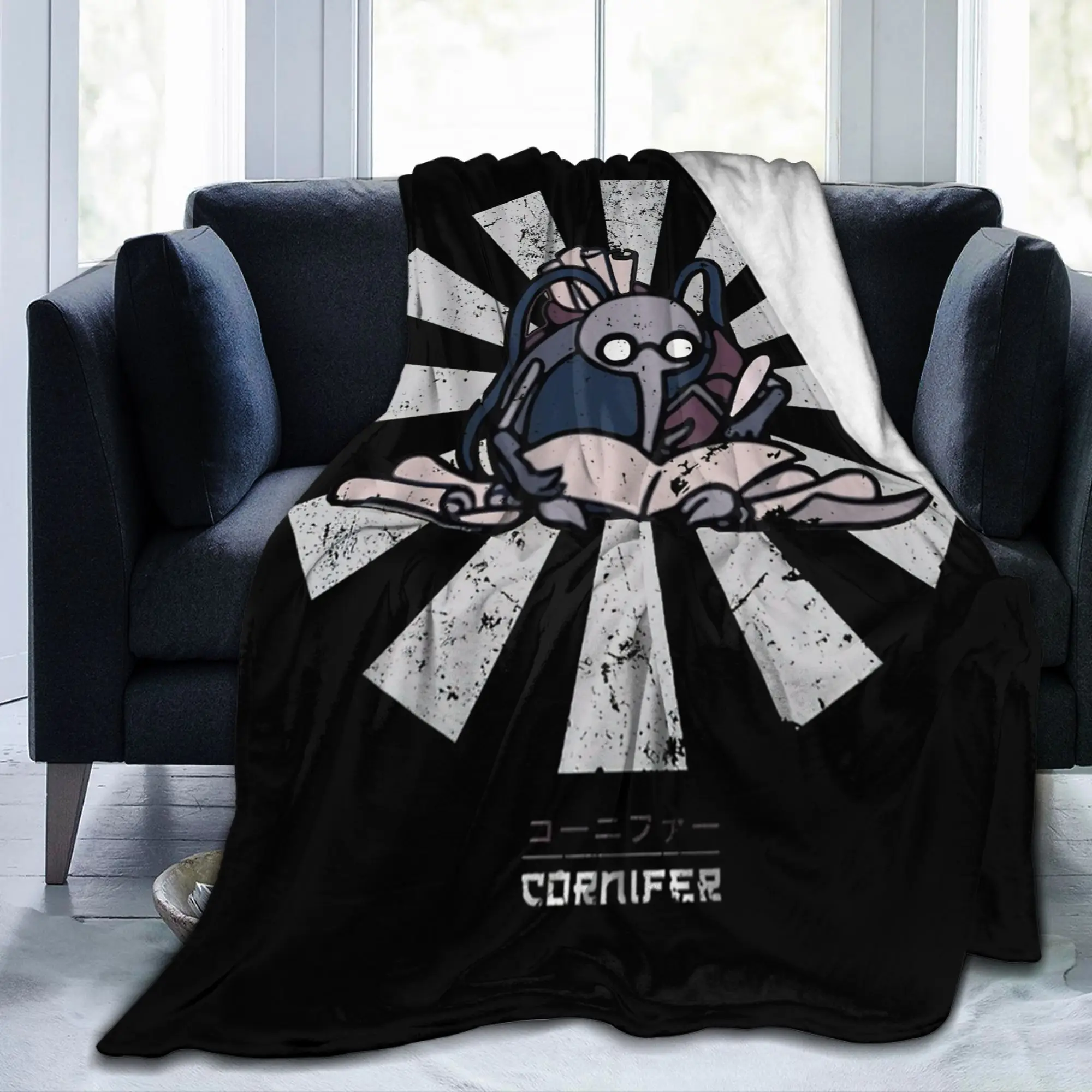 Cornifer Japanese Hollow Knight Flannel Throw Blanket Game Funny for Bedroom Knitted Blanket Outdoor Ultra-Soft Portable Quilt