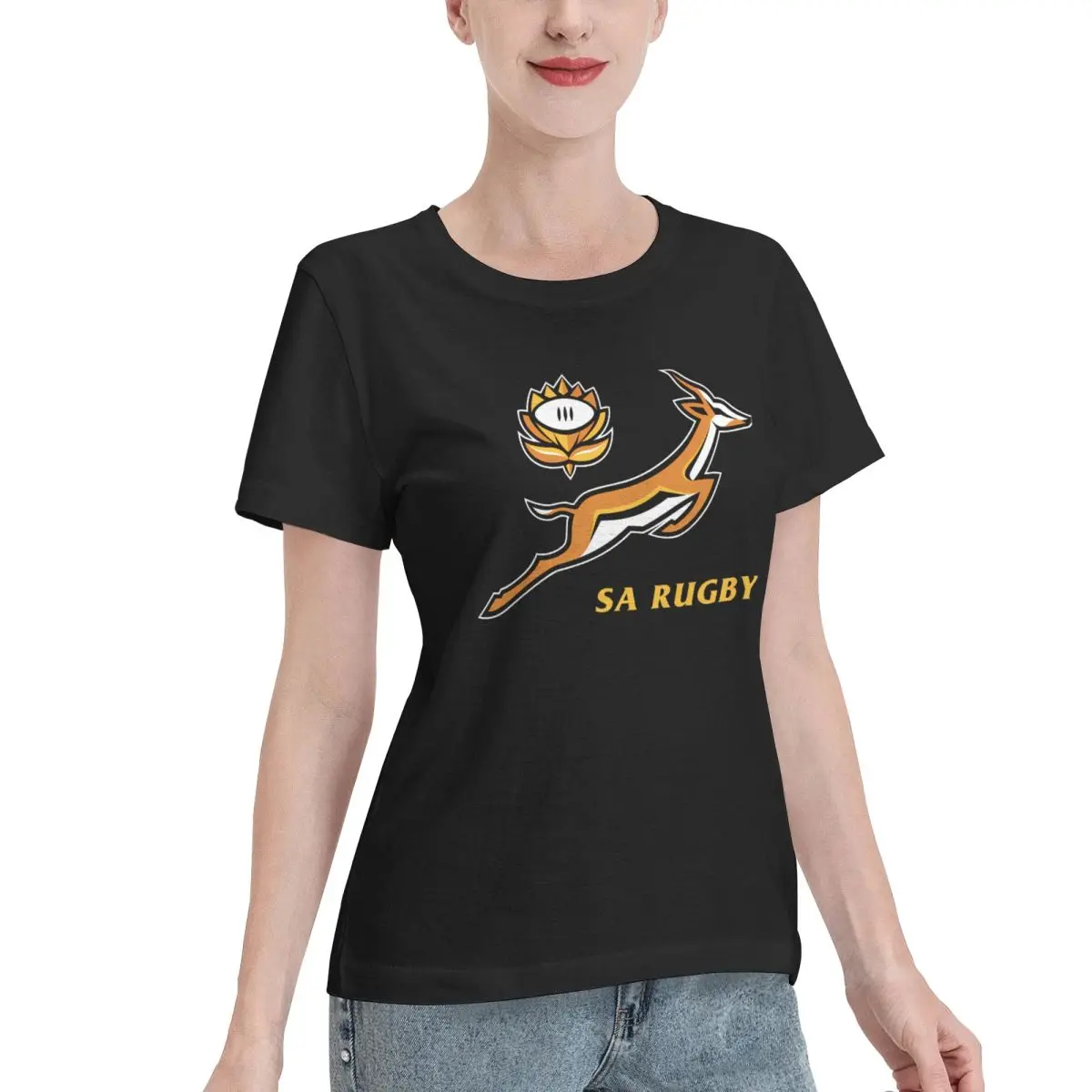 Fast Shipping SPRINGBOK RUGBY SOUTH AFRICA Women's T-shirt Travel Outfit Female Everyday Wear