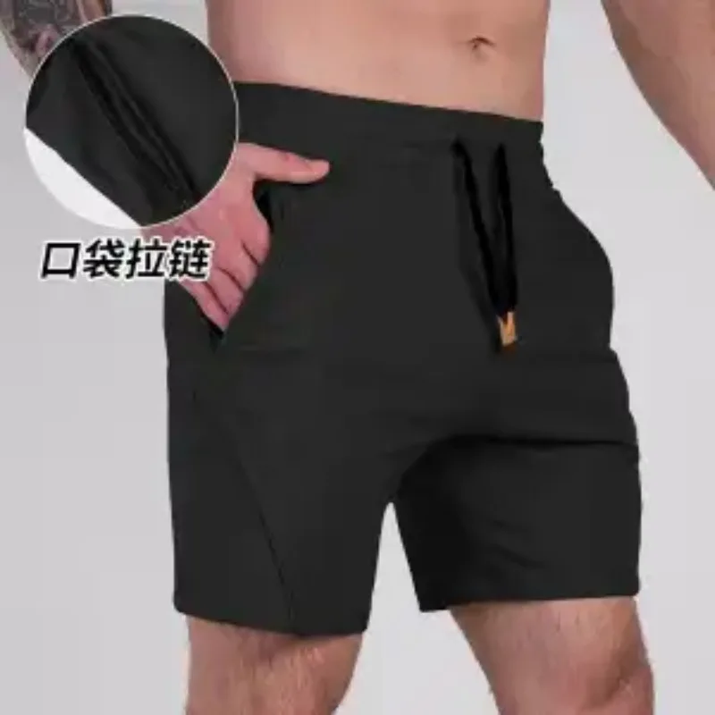 

Men's American Style 4-inch Athletic Shorts Summer Breathable Quick Dry Training Running Gym Casual Shorts with Zipper Pockets