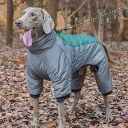 Waterproof Big Dog Down Jacket Thicken Dog Clothes Dog Coat, Pet Jumpsuit for Medium and Large Dogs, Labrador Costume, Winter, N