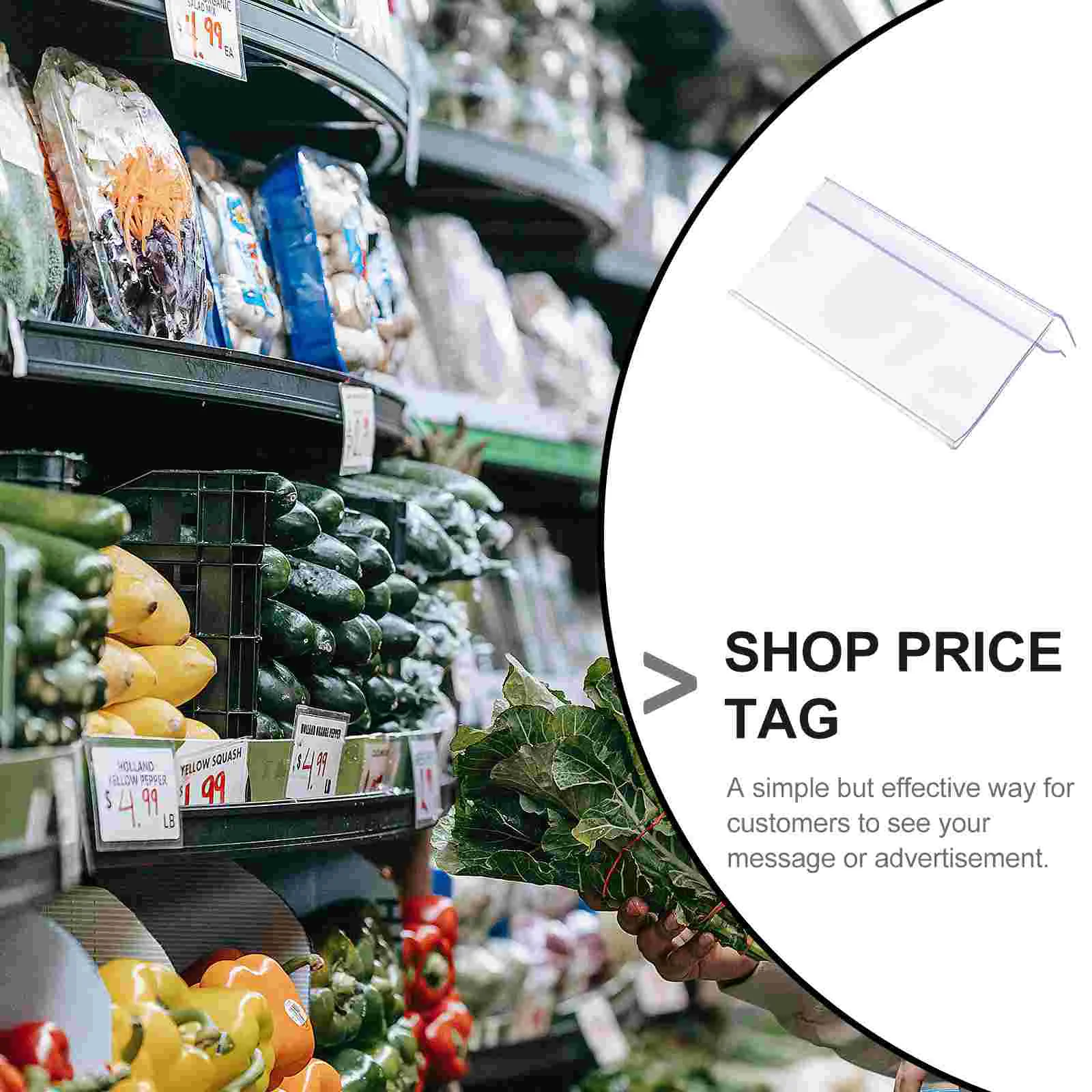 Price Tag Supermarket Goods Shelf Label Rack Holder Retail Display Shop White Labels