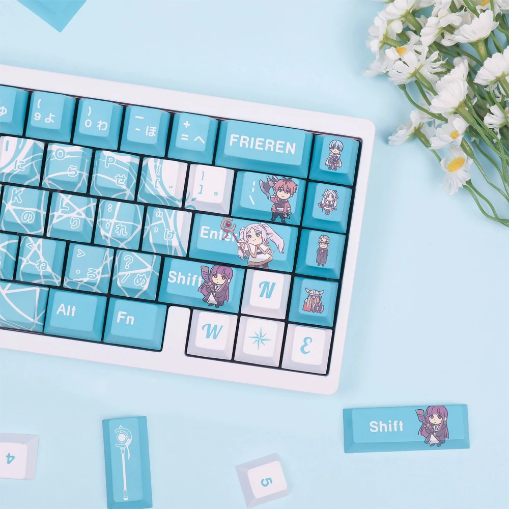 Frieren Beyond Journey's End Keycap PBT Cherry Profile Keycaps Cartoon Anime Gaming Key Caps For ANSI 61 87 104 108 Keyboards