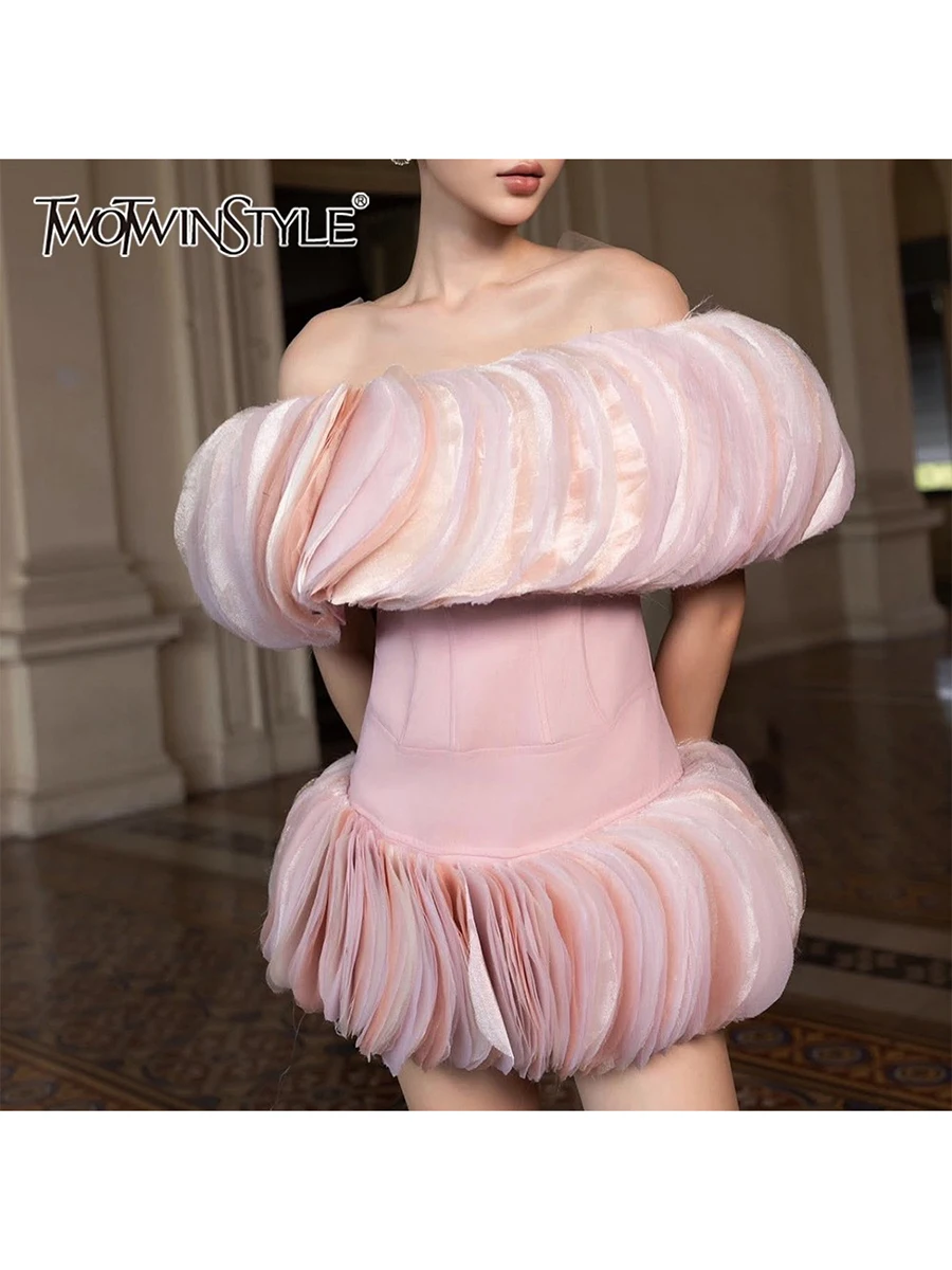 

Модное облегающее мини-платье TWOTWINSTYLE с цветочным принтом, без бретелек, без рукавов, с завышенной талией, элегантное женское платье